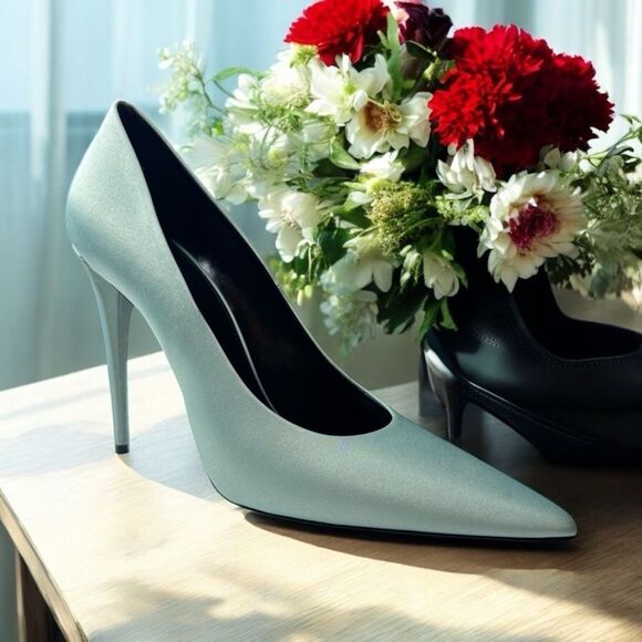 NWT YSL Satin 115mm Heels (12) - Picture 1 of 10